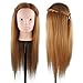 Hairdressing 80% Brown Professional Real Hair 22 Inch,CoastaCloud Training Mannequin Head Hairdresser Human Hair with Clamp