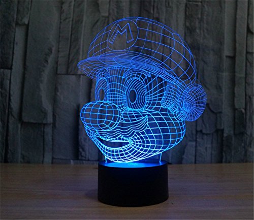 SmartEra® 3D optische T?uschung Super Mario Nacht USB Touch Taste LED Schreibtisch Tabellen Licht Lampe Tischleuchte - 3