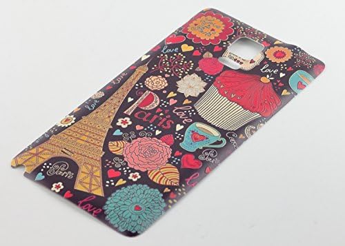 CXMALL Samsung Galaxy Note 4 Replacement Back Cover, Embossed Pattern Premium Plastic Housing Battery Back Cover for Samsung Galaxy NOTE 4 N9100 (Tower Cake)