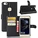 Produktbild Huawei P10 Lite hülle, KuGi Huawei P10 Lite hülle / Fall - Hochwertige PU-Leder Ständer Wallet hülle für Huawei P10 Lite smartphone.(Schwarz)