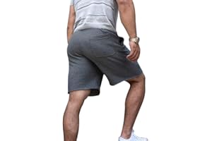 palglg Uomo Pantaloncini Sportivi con Tasche Bodybuilding Fitness Perdere Peso Cotone