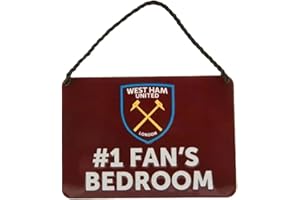 WEST HAM UNITED F.C. West Ham United FC Official Number 1 Fan Soccer Crest Bedroom Sign
