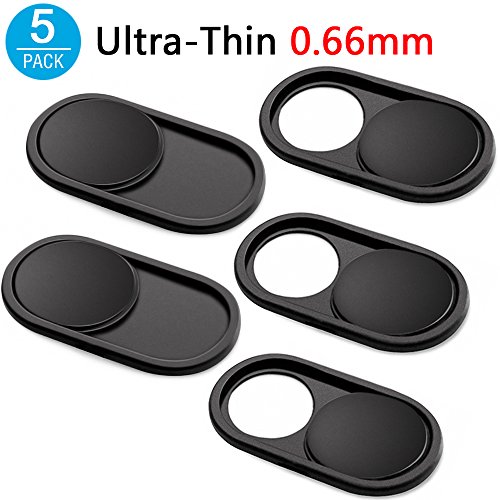 CloudValley Webcam Cover Metal Slider, 0.66mm Ultra-Thin Cubierta de la Tapa Webcam para Macbook Pro, Laptop, Mac, PC, Surfcase Pro, iPhone, Protegiendo su Vida Digital [5 Pack]