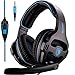 2016 Newest Sades sa-810 Multi-Plattform PS4 Gaming Headset, Wired Over-Ear-Kopfhörer mit Mikrofon Revolution für PS4 New Xbox One PC MAC Laptop iPad iPod neuen (schwarz)