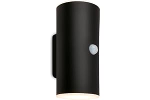 Briloner - Uppladdningsbar LED-vägglampa med rörelsedetektor, skymningssensor, 20 sek timer, utomhusvägglampa, 15,5 x 7 x 8,5 cm (hxb x d)