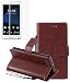 Produktbild Sony Xperia Z3 Compact(Sony Z3 mini) Leder Hülle,ISENPENK Premium schmetterling Drucken Magnetic closure PU Leder Hülle, Flip Case mit intern Karte Schlitz Bookstyle Cover Stand Ständer Schutzhülle Tasche, Anti-Sturz Stoßfest Fallschutz Abdeckung Entwurf Stoßdämpfend Triangle Hemming Handy Hülle,Baum und katze Drucken muster Brieftasche Schutzhülle Etui Bumper mit Standfunktion Handy Gürtel für Sony Xperia Z3 Compact(Sony Z3 mini) 4.6 Zoll[braun]+ Panzerglas Folie