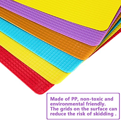 ZITFRI 6 Stk. Set Schneidebrett Kunststoff 38×30,5cm Schneidematte antibakteriell Tranchierbrett Flexibel biegsam hygiene und rutschfest, getrennter Gebrauch für Lebensmittel wie Fisch Gemüse Geflügel Fleisch Brot und Gebäck - 3