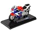 Produktbild Welly Honda CBR 900RR Fireblade Rot Blau 1/18 Modell Motorrad mit individiuellem Wunschkennzeichen