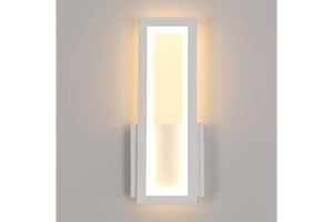 Osairous Applique LED da Parete Interno, 16W 2000LM Lampada da Parete Bianca Moderno, Lampada a Muro in Acrilico Corridoio per Soggiorno, Camera da Letto, Studio, Balcone, Luce Calda 3000K, 32CM