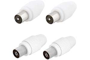 Rpanle Spine per Cavo Antenna, Connettori Coassiali per Antenna Della TV, Coassiale Maschio e Femmina, Bianco（4 Pezzi）