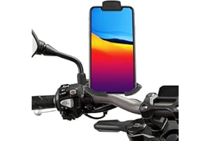 SOVICA Support Telephone Moto Scooter Fixation de retroviseur en Aluminium 360° valable pour Les Telephones Portables jusqu'a Un ecran de 7,5" Support téléphone Moto Scooter Trottinette