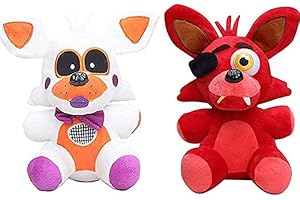 NOAFUNZO FNAF Pluszowe zestawy figurek, prezenty dla fanów gier FNAF, 18 cm, pluszowa zabawka - wypchane lalki - prezenty dla chłopców dziewcząt Bonnie Foxy Fazbear plusz (typ 02)