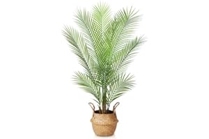 ‎KAZEILA Kazeila Künstliche Pflanzen Groß Areca Palme 110cm Kunstpflanze Groß im Topf Kunstpalme Fake Pflanzen Plastik Pflanze Dekor(1Pack)