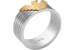 Emporio Armani Anello a fascia da uomo in acciaio bicolore, EGS3076040