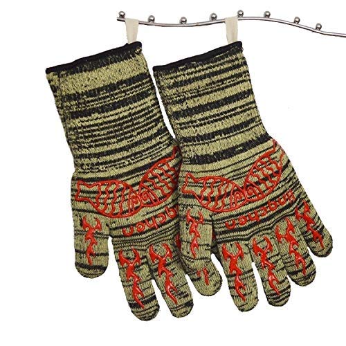 détail Man&Y-Gants pour Gril/Barbecue extrêmement résistants à la Chaleur | Mitaines de Cuisine ignifuges durables de qualité supérieure conçues pour la Cuisine, Les grillades et la friture