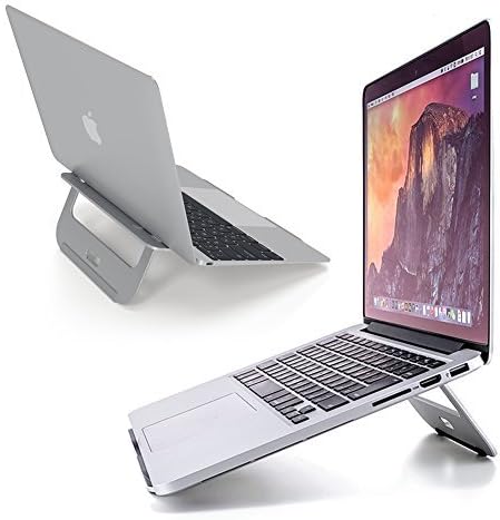COOSKIN Laptop Stand with Aluminum Alloy Material for MacBook Air Pro ,Ergonomics Design Alleviate Neck Fatigue for Dest Notebook Holder, fit 15inch and smaller (Silver) by CooSkin