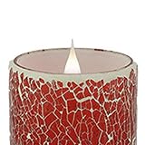 Tolle Verarbeitung StealStreet Fla-SOL3DM3-8RD Kerze mit rotem Mosaik, 20,3 cm