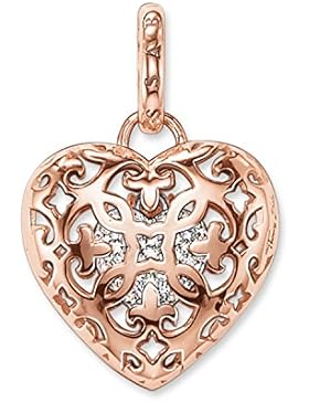 Thomas Sabo Damen-Anhänger-Trägerelement Glam und Soul Herz-Medaillon 925 Silber teilvergoldet Zirkonia weiß Herzschliff...
