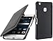 Produktbild StilGut Book Type Case mit Clip, Hülle Leder-Tasche für Huawei P9 lite. Seitlich klappbares Flip-Case aus Echtleder für das Original Huawei P9 lite, Schwarz