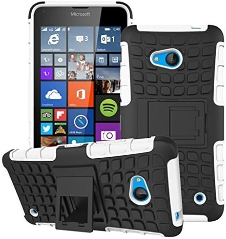Nokia Lumia 535 - Premium Quality Shockproof Defender Plastic Hard Back Case Cover + Free Clear Screen Protector + Polishing Cloth