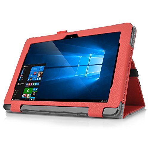 ASUS T101HA hülle, IVSO hochwertiges PU Leder Etui hülle Tasche Case – mit Standfunktion, super 360° Anti-Wrestling, ist für Asus T101HA-GR004T / GR001T / GR005T / GR007T 10.1 Zoll Tablet-PC perfekt geeignet (Für Asus T101HA, Rot) - 5