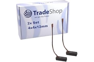 2x Trade-Shop Motorkohlen Kohlebürsten Schleifkohlen 4 x 4 x 12mm 12-24 Volt für verschiedene KFZ-Motoren Rolltor Garagentor Antriebe Lichtmaschine