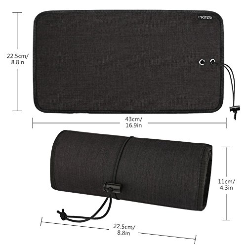 PRITEK Tragbare Reisetasche Universaltasche Elektronik-Zubehör Tasche, Reiseorganisator, Kabel,Reisekoffer, Kosmetiktasche (Schwarz) - 6