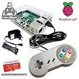 Das Paket beinhaltet: Raspberry Pi 2 Model B, Gehäuse ABS mit Vinyl Retro, Kühlkörper aus Aluminium für die raspi3 Netzteil, USB 5 V 3 A, USB-Netzkabel mit I/O, Kabel HDMI 1.4 Arc (zum Verschieben von Menüs seit der TV-Fernbedienung), 16 GB MicroSD Speicherkarte mit SO installiert und betriebsbereit, Bedienungsanleitung online, Controller nicht enthalten.