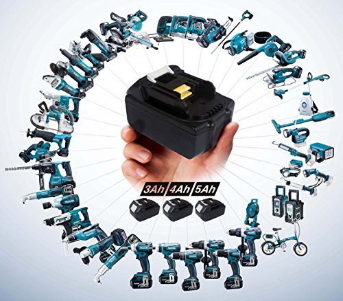 FLAGPOWER für Makita Akku 18V 5.0Ah Werkzeug Akku für Makita BL1830 BL1840 BL1850 BL1815 BL1835 194204-5 194205-3 194309-1 18V Ersatz Batterie Li-ion Accu (1 Stück 5000mAh) - 8