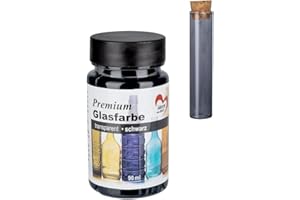 Ideen mit Herz Premium Glasfarbe | transparent | wasserfest | 90 ml (schwarz)