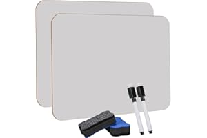 Hisredsun 2 Pack Petit Tableau Blanc Effaçable à Sec, 21 X 29,7cm Ardoise Blanche Effacable,Double Face Mini Tableau Blanc Avec 2 Stylos Et 2 Gommes,Portables Durables Pour Etudiants, Salle De Classe
