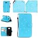 Produktbild Samsung Galaxy S2 i9100 CasefirstWallet Handyhülle Strass Muster PU Ledertasche, Ultra dünner Schlag Schutzhülle mit Kartensteckplatz und Funktion Stoßfest Staubschutzhülle Flip Standabdeckung Brieftasche Kartenhalter Magnetverschluss - Sky-Blau