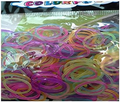 Pack of 300 Elastic Fluorescent Trans Case silicone multi-Coloured/1 12 Hook Clasps for Rainbow Loom Bands