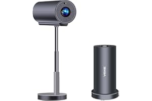 Vidéoprojecteur 4K VGKE Auto Focus/Keystone Mini Projecteur Portable, WiFi6 Bluetooth Full HD Retroprojecteur, Vidéo Projecteur avec Pied Télescopique Rotatif à 90 °Compatibilité Smartphone/PC/Home