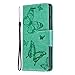 Price comparison product image Thoankj Huawei P30 Pro Phone Case, PU Leather Flip Notebook Wallet Case Embossed Butterfly with Stand Card Holder Slot Folio TPU Bumper Shockproof Protective Cover for Huawei P30 Pro Green