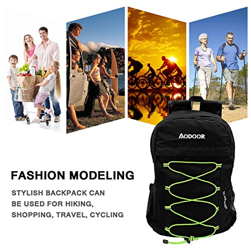 Aodoor 25L Wasserdichter Ultraleicht Faltbarer Rucksack, Faltbarer Leichter Rucksack Tagesrucksack portabler Reiserucksack f¨¹r Outdoor Wandern Camping Reisen Trekkingrucksack - 5