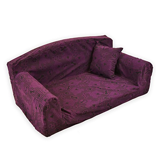 Dog-Tired-Purple--Pet-Sofa-Trendy-3-sizes-Dog-bed-Modern-cover-material-Made-in-UK