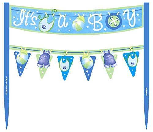 Kuchenbanner Baby Shower Blau Kleider