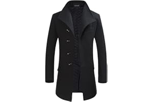YOUTHUP Cappotto da Uomo Invernale in Lana Spessa Trench Cappotto di Media Lunghezza Slim Fit Imbottito Caldo Casual Peacoat