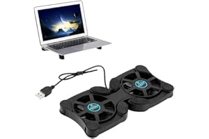Cicony Mini Base de enfriamiento Plegable para computadora portátil con Dos Ventiladores, Alimentado por USB