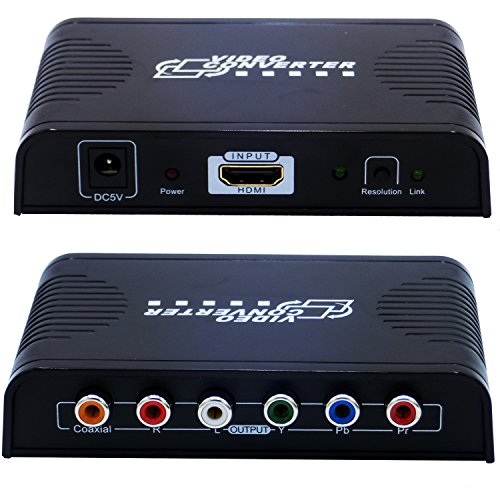 reado HDMI zu YPbPr 5 RCA Component RGB AV Konverter Adapter 1080P mit L/R Audio + Koaxial Audio Ausgang für XBOX/PS4/Apple TV/Roku/Fire TV/STB/BLU-RAY-Player Spiel Konsole (schwarz) - 4