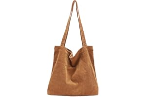 Ulisty Damen Grosse Kapazität Cord Tragetasche Lässig Schultertasche Mode Handtasche Einkaufstasche Tote Tägliche Tasche Braun