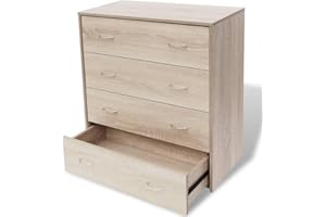 vidaXL Credenza con 4 Cassetti in Rovere Cassettiera Mobiletto Mobile Arredo