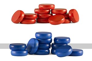 MASTERS TRADITIONAL GAMES Set of Crokinole disks (12 blue, 12 red plus 2 spares)