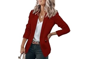 Cicy Bell Chaqueta tipo blazer para mujer, con parte delantera abierta, manga larga, para trabajo, oficina, boda, invitada, chaqueta con bolsillos
