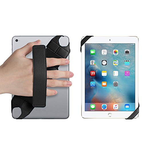 Universal Tablet Handschlaufen Halter, Fintie 360 Grad Drehung Kunstleder Griff mit elastischem Gürtel, sichere Tragbarkeit für alle 7-8 Zoll Tablets (Samsung ipad Lenovo Acer), Schwarz - 8