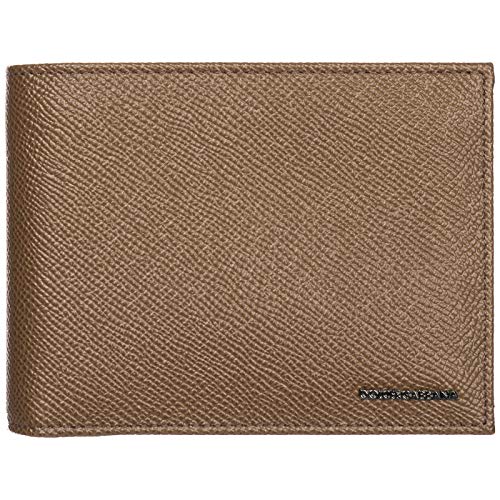Dolce&Gabbana cartera billetera bifold de hombre en piel nuevo marrón