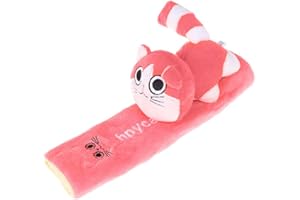 LSGGTIM Poduszka na pas samochodowy dla dzieci, pluszowy pas bezpieczeństwa z kreskówki, kot, psy, poduszka na siedzenie samochodowe, podparcie karku, ochrona ramion, uniwersalna osłona pasa do samochodu, wózek dziecięcy, 22 cm x 5 cm