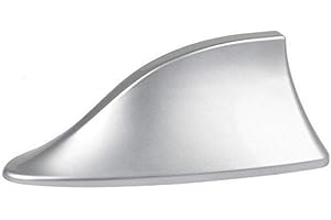 GOZAR Abs Plástico Techo Estilo Tiburón Aleta Antena Radio Señal Antenas Universal para La Mayoría De Los Coches-Plata