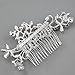 chinkyboo Silver Tone Elegent Flower Bridal Wedding Diamante Hair Comb Clip